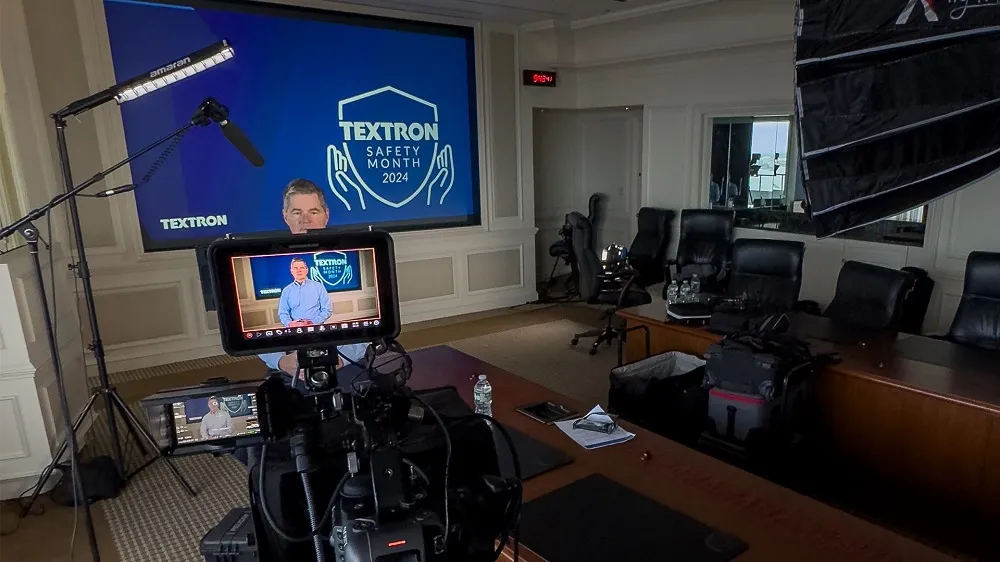 Man being interviewed by Rhode Island videographer showing cofidence