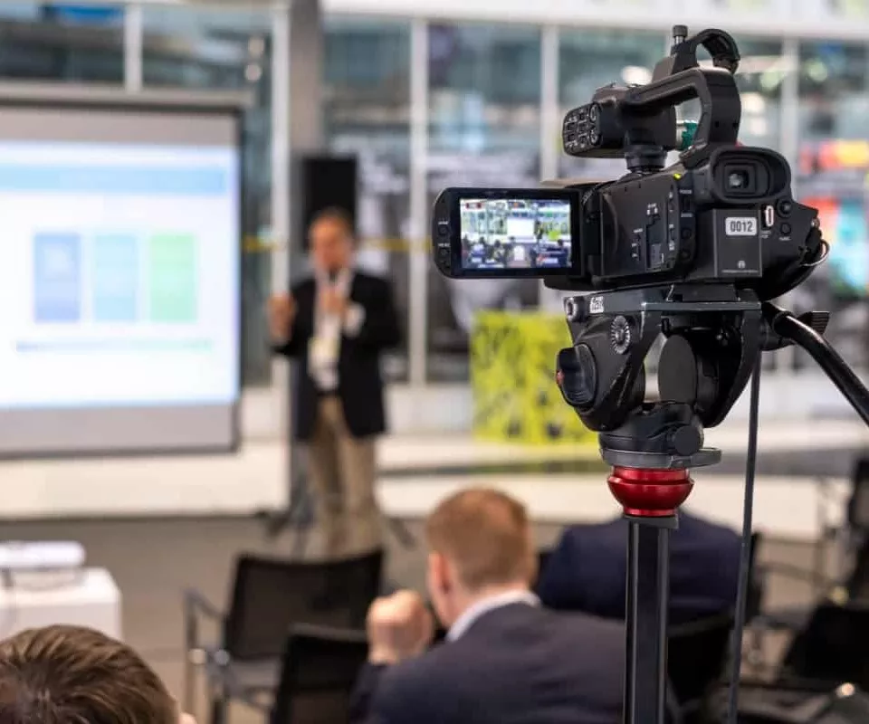 An RI Videographer filming a corporate event