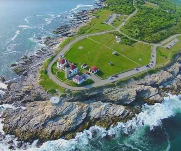 Drone footage over Narragansett Bay in Rhode Island